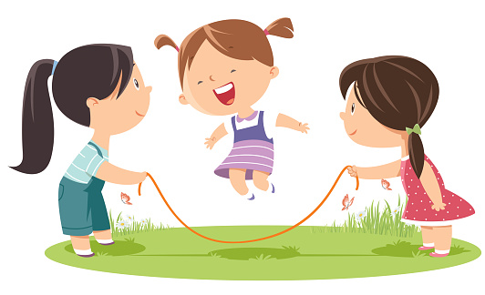 Kids jumping rope