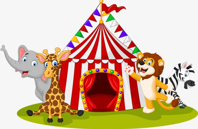 Circus animals and tent cllpart