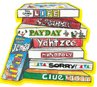 Stack of board games clipart