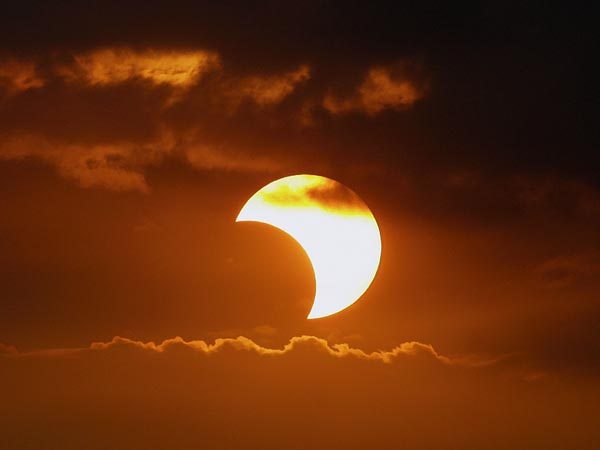 A picture of a partial solar eclipse