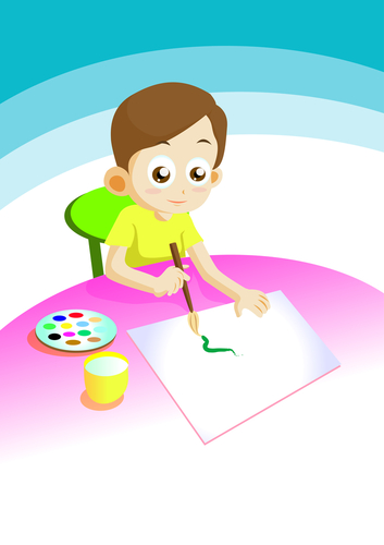 Child painting clipart