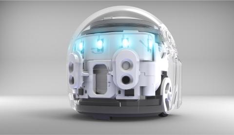 Up close picture of Ozobot robot.