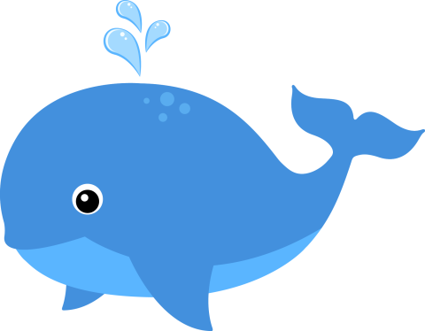 Blue clip art whale