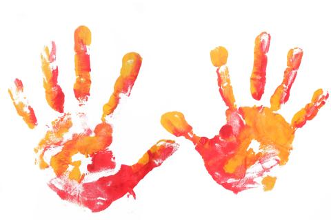 Painted handprints