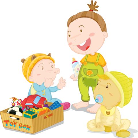 clipart of toddlers playing