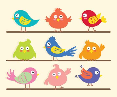 colorful birds clipart