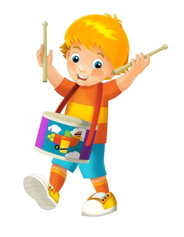 clipart boy playing drum