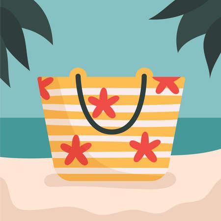 Beach tote bag clipart