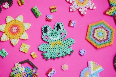 Different crafts made out of Perler beads