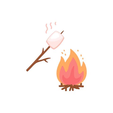 Clipart campfire and s'more