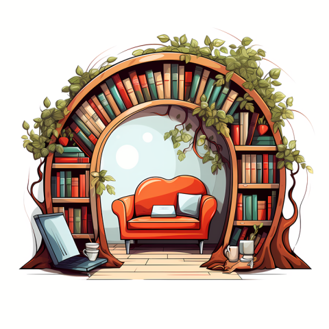 Book nook clipart