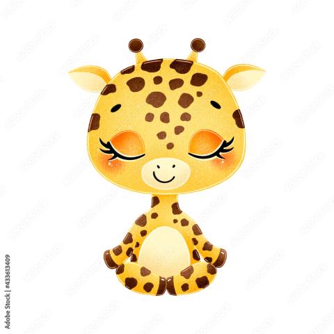 Baby giraffe yoga pose