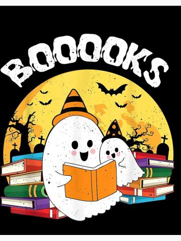 Ghost reading boooks clipart