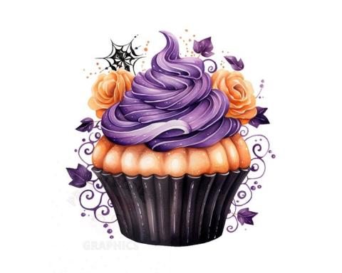 Halloween cupcake clipart