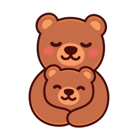 Bear and cub clipart