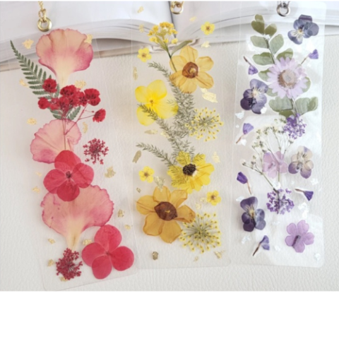 Pressed Flowers in Bookmarks