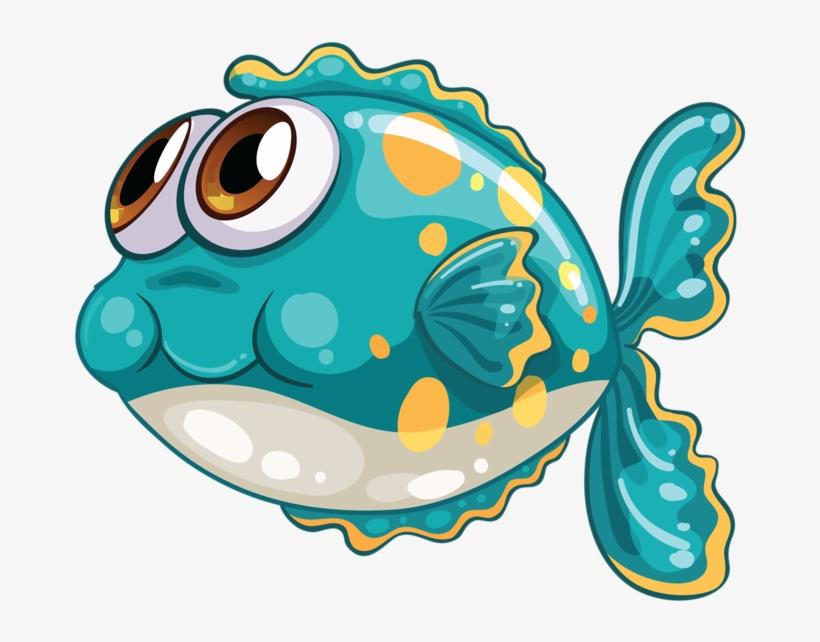 a fish that is blue/green, white with some yellow spots