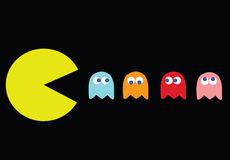 Pacman and ghosts.