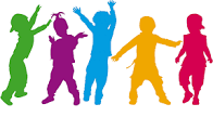 Silhouette of kids dancing