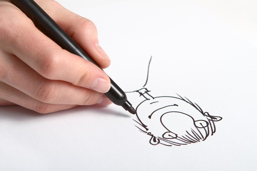 hand and pen drawing cartoon image