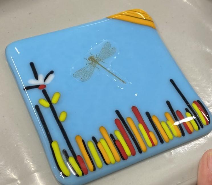 fused glass trivet