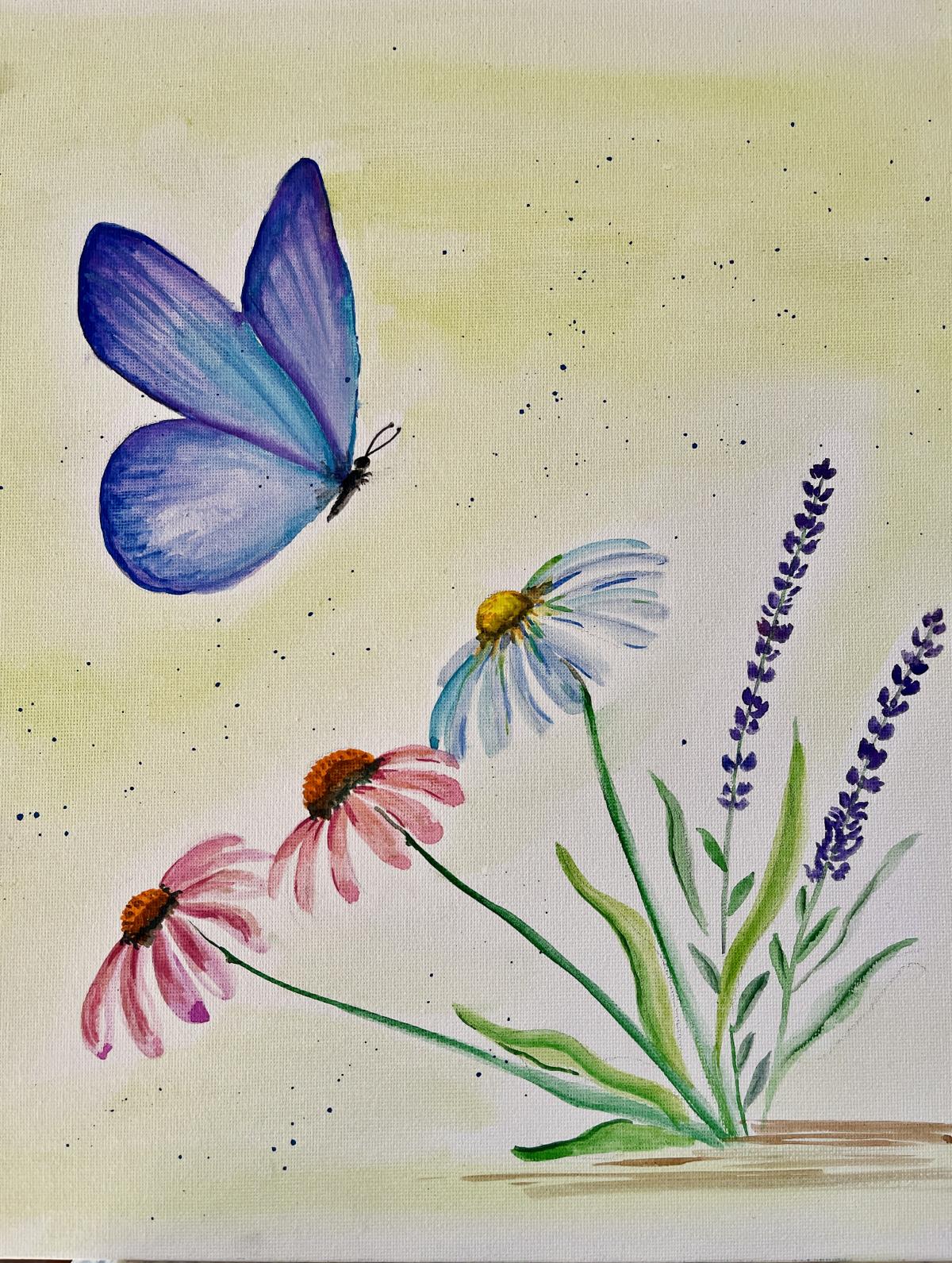 Butterfly & cone flowers