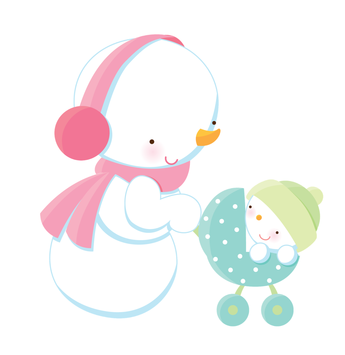 Clipart snowperson and snowbaby.