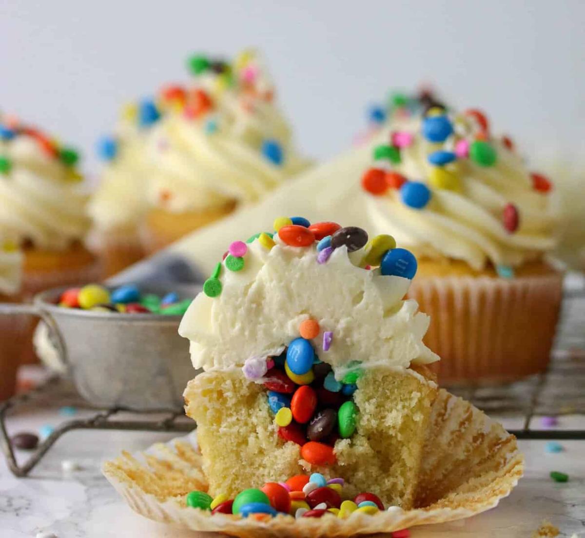 candy surprise cupcakes!