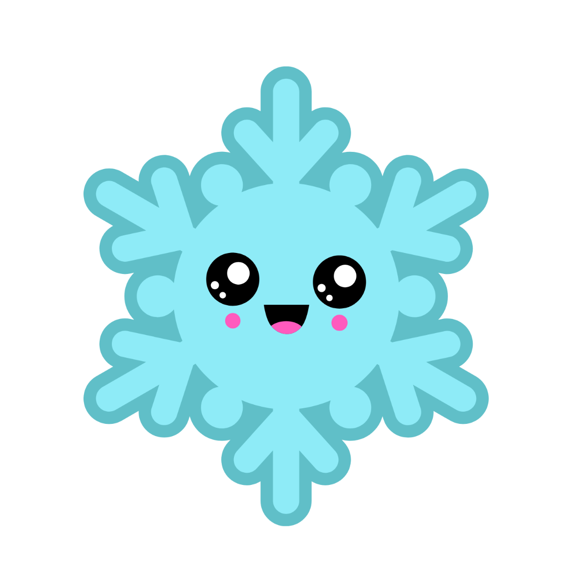 Clipart snowflake with face